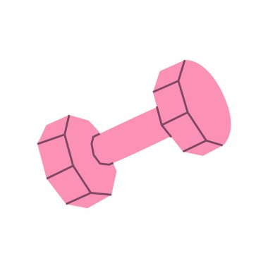 Spor ve güç egzersizleri için tek bir pembe dambıl.