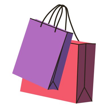 Pazarlama ve ticaret tasarımları için basit alışveriş çantaları