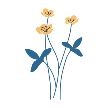 Sarı düğün çiçeğinin basit bir çizimi. Minimalist çiçek tasarımları yapmak için mükemmel..