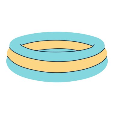 Şişme çocuk havuzunun basit bir çizimi. Yaz ve tatil tasarımları için mükemmel..