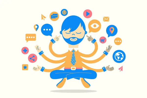 Sosyal gurunun vektör illüstrasyonu