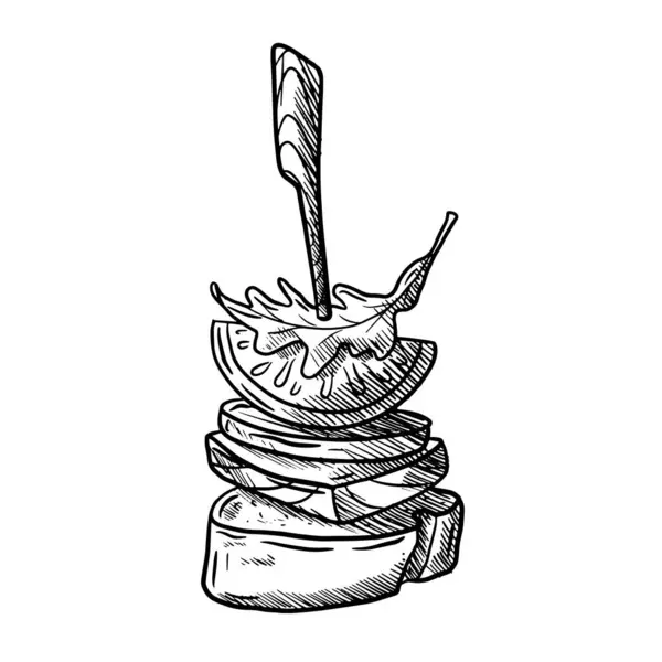 Tipik İspanyol yemek kasetlerinin el çizimi vektör çizimi, restoran gurmesi