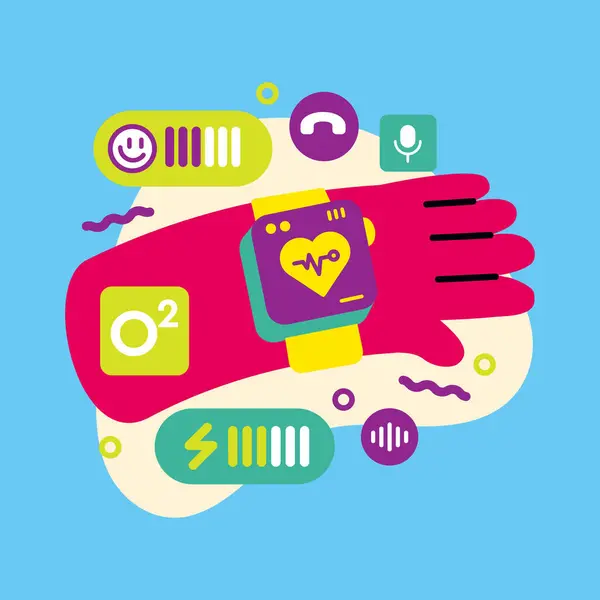 Ai smartwatch renk vektörü çizimi