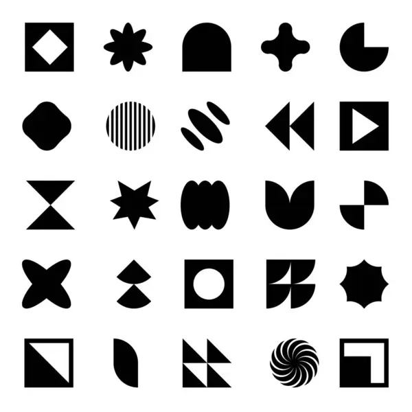 Geometrik şekiller, modern, minimalist figürler ve soyut elementler kümesi - 02