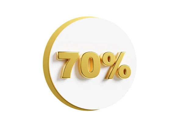 Golden Percent Discount Sign Isolated White Background Sale Special Offer — Stock Photo, Image