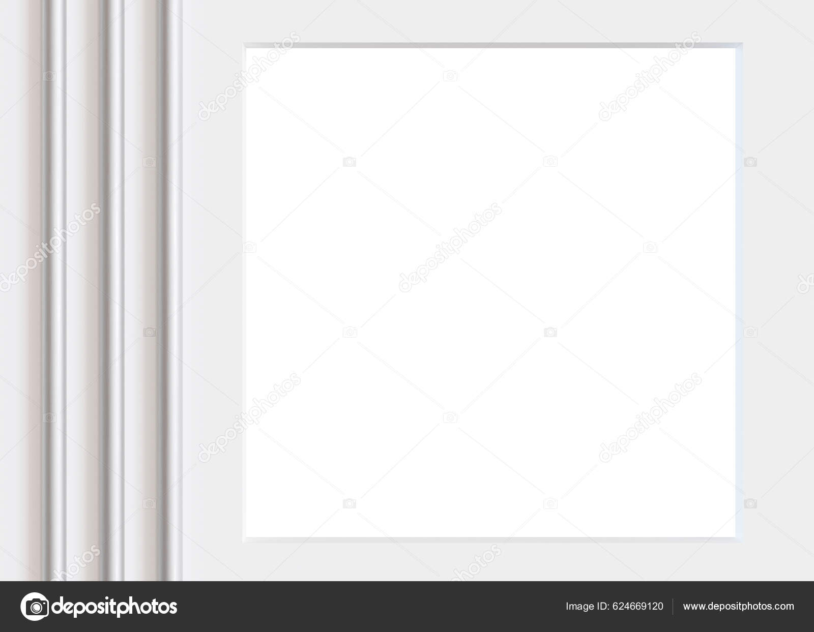 White Abstract Frame Isolated White Background Frame Border Copy Space ...