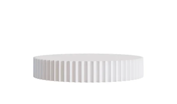 Wit Podium Geïsoleerd Witte Achtergrond Elegante Podium Voor Product Cosmetische — Stockfoto