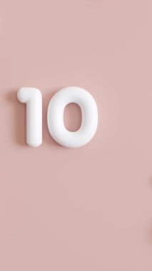 10000 takipçi pembe arka planda kalp ve sunumlar ile animasyon. Sosyal ağ için dikey video, blog. 10 bin takipçi ya da kutlama sever. Sosyal medya başarı hareketi grafiği. Üç Boyut