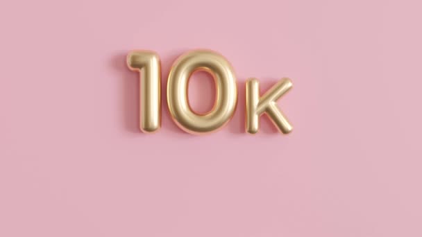 Спасибо 10000 Последователей Анимации Сердцами Розовом Фоне Видео Социальной Сети — стоковое видео