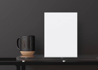 White book cover mock up. Blank template for your design. Front view, close-up. Book, catalogue cover presentation. 3D rendering