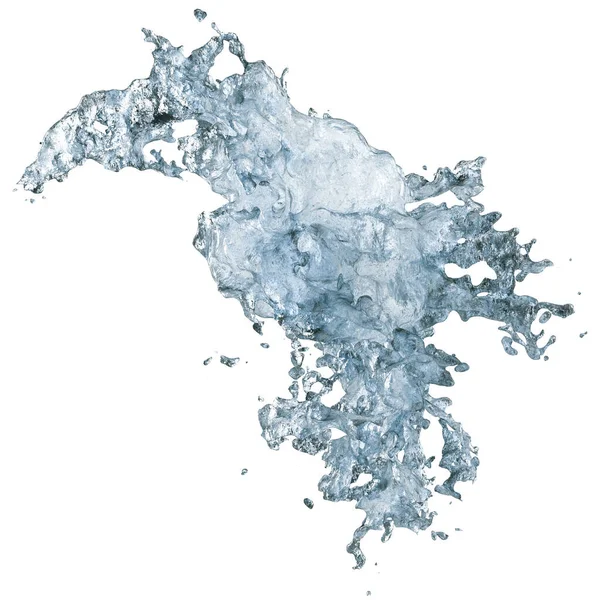 Блакитний Сплеск Води Ізольований Білому Тлі Виріжте Елемент Графічного Дизайну — стокове фото