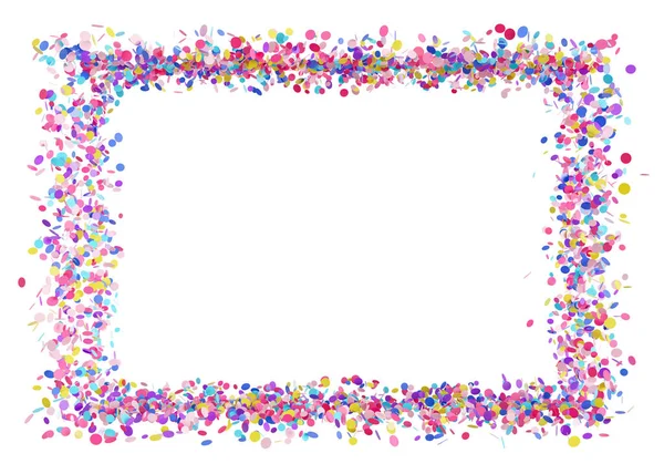 Colorful Confetti Isolated White Background Multicolor Vibrant Foreground Frame Border — Stock Photo, Image
