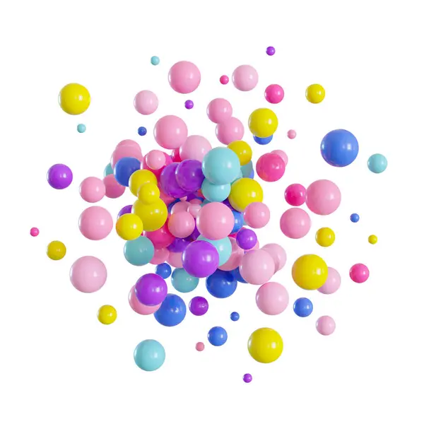 Барвисті Кульки Ізольовані Білому Тлі Багатокольоровий Яскравий Передній План Вирізати — стокове фото