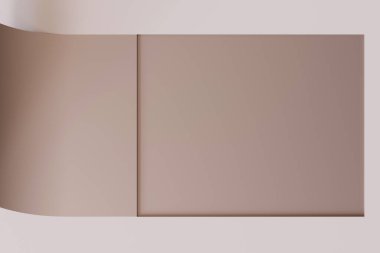 Minimalist, soyut arka plan, bükülmüş kağıt. Mesaj için uzayı kopyala, metin. Bej, çıplak renkler. Kıvrımlı, rulo kâğıt fon. Temiz, modern tasarım projeleri için mükemmel. 3 Boyutlu Hazırlama