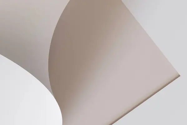 抽象的背景 弯曲的纸 复制消息空间 裸体的颜色 弯曲的 滚动的纸张背景 完美的清洁 现代的设计项目 3D渲染 — 图库照片