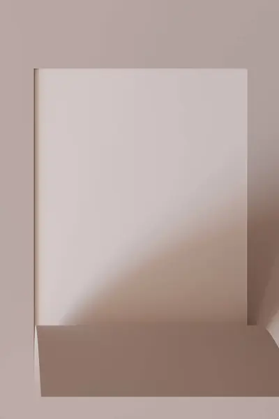 抽象的背景 弯曲的纸 复制消息空间 裸体的颜色 弯曲的 滚动的纸张背景 完美的清洁 现代的设计项目 垂直格式 3D渲染 — 图库照片