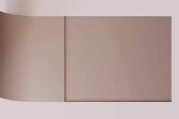 抽象的背景 弯曲的纸 复制消息空间 裸体的颜色 弯曲的 滚动的纸张背景 完美的清洁 现代的设计项目 3D渲染 — 图库照片