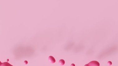 Pembe damlacıklar ve yüzen kalplerle sakin ve romantik bir ortam oluşturan sakin bir arka plan animasyonu. Aşk temalı projeler, düğün görselleri, romantik sunumlar için ideal