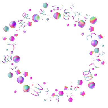 Şeffaf arkaplanda gökkuşağı konfetisi olan daire. Boş, ortadaki boşluğu kopyala. Canlı oyuncu tasarım öğesi, yuvarlak çerçeve ya da sınır. Doğum günü partisi, çocuklar için bir etkinlik. Y2k tarzı. 3 Boyutlu Hazırlama.