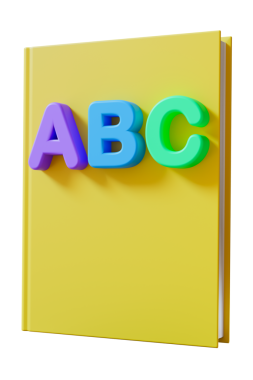 Parlak renkli ilkokul kitapları ABC harfleri sergiliyor, genç öğrencilerin harflerle ilgilenmesi ve erken okuma yazma becerilerini geliştirmeleri için mükemmel. Şeffaf arkaplan ve ön görünümde izole edilmiş. 3 Boyutlu Hazırlama.