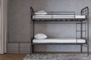 Tarafsız duvarlar ve ahşap döşeme ile tamamlanmış şık bir pansiyonda ranzalar. Huzur ve rahatlık arayan gezginler için mükemmel ve davetkar bir atmosfer..