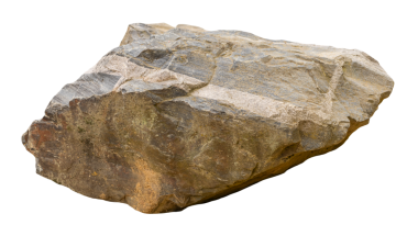 Şeffaf arkaplana sergilenen sert desenli taş jeolojik özellikleri göstermektedir. Eğitim amaçlı, doğal tarih araştırması ve mineral çalışmaları için idealdir. Ön manzara, kayayı kes.