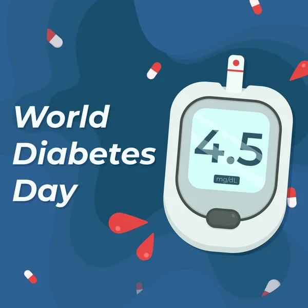 Ilustração Glucometer Dos Medicamentos Para Celebração Dia Mundial Diabetes — Fotografia de Stock