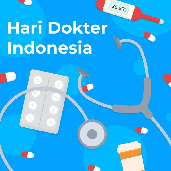 Illustration of Medicinal Tools and Medicines for The Celebration of Indonesian Doctor Day