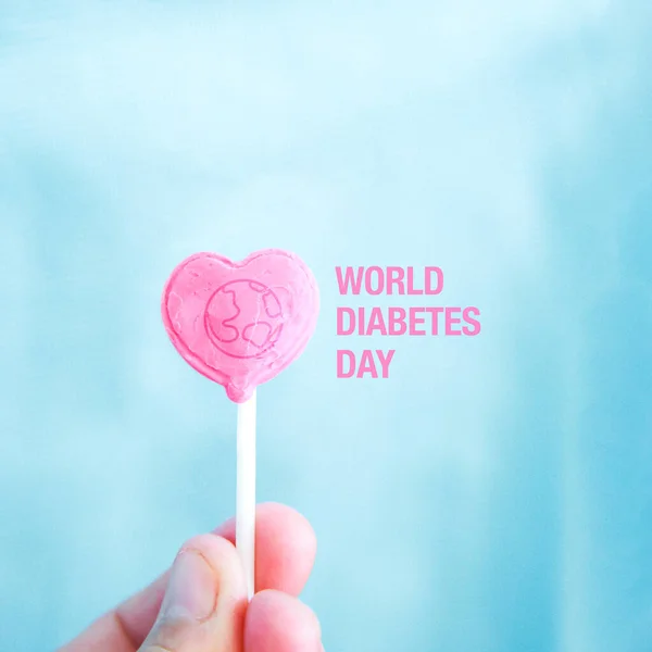 World Diabetes Day Greetings with Candy Concept