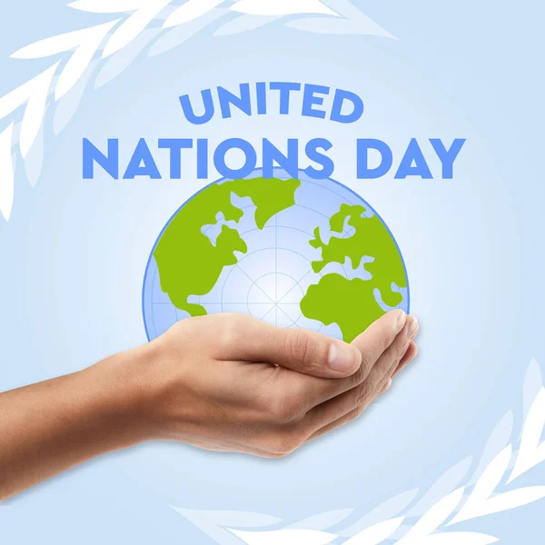 United Nations Day Earth Palm Hand — Stock Photo, Image