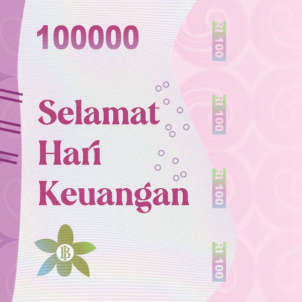 National Money Day Hälsningskort Indonesien — Stockfoto