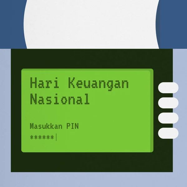 Национальный День Денег Индонезии Иллюстрация Машины Edc Приветствиями — стоковое фото