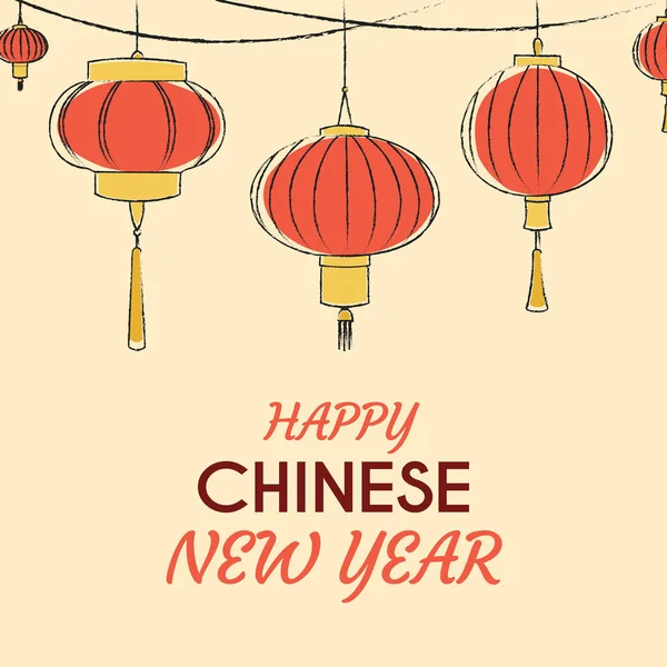 Heureux Nouvel Chinois Carte Vœux — Photo
