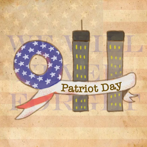 Patriot Day Hälsningskort — Stockfoto