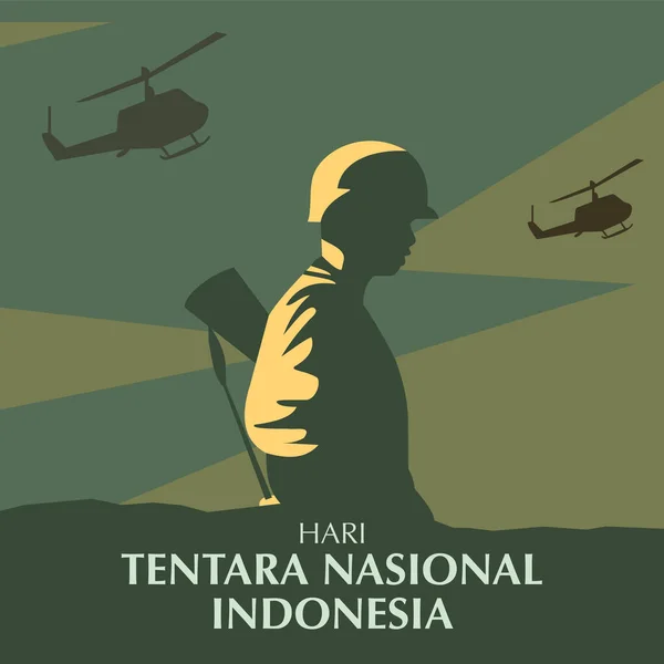 Hari Tentara Nasional Indonesia Greeting Card — Stock Photo, Image