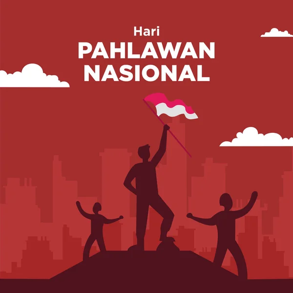 Tarjeta Felicitación Nasional Hari Pahlawan — Foto de Stock