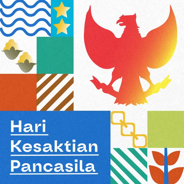 Hari Kesaktian Pancasila Visings Card — стокове фото