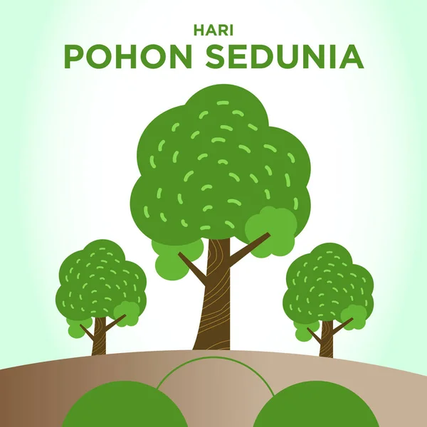 Hari Pohon Sedunia Πράσινο Διεθνείς Διακοπές — Φωτογραφία Αρχείου