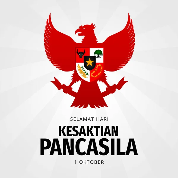 Hari Kesaktian Pancasila Giorno Della Pancasila Simbolo Indonesiano Con Disegno — Foto Stock