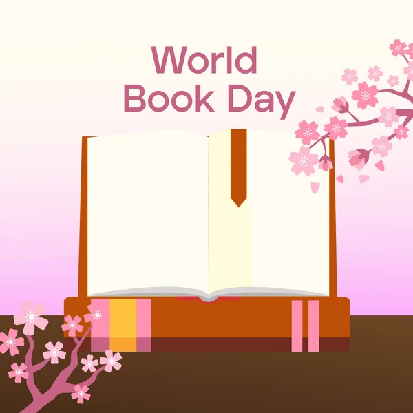 Всесвітній День Книги Вітальна Листівка — стокове фото