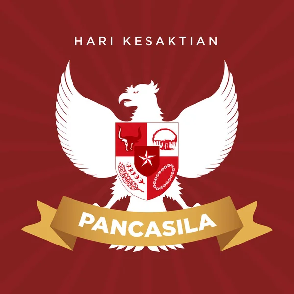 Hari Kesaktian Pancasila Üdvözlőkártya — Stock Fotó