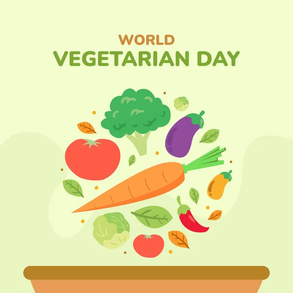 World Vegetarian Day Greeting Card — Stock Photo, Image