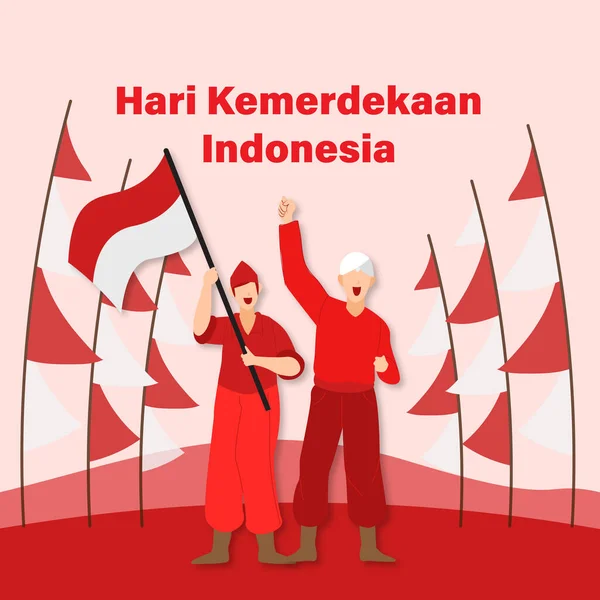 Glückwunschkarte Zum Indonesischen Unabhängigkeitstag — Stockfoto