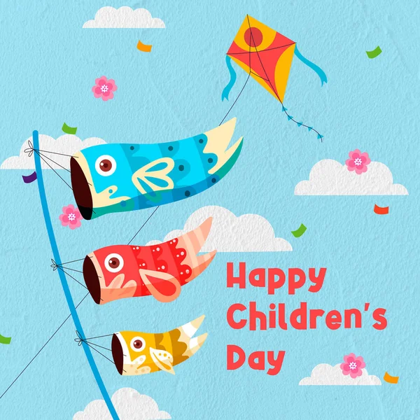 Selamat Hari Childrens Salam Kartu — Stok Foto