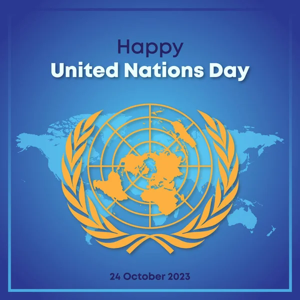 Happy United Nations Day Poster Congratulation — Stock Vector