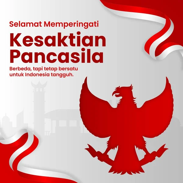 Hari Kesaktian Pancasila Oznacza Dzień Świętości Pancasila Plakat Okazji Obchodów — Wektor stockowy