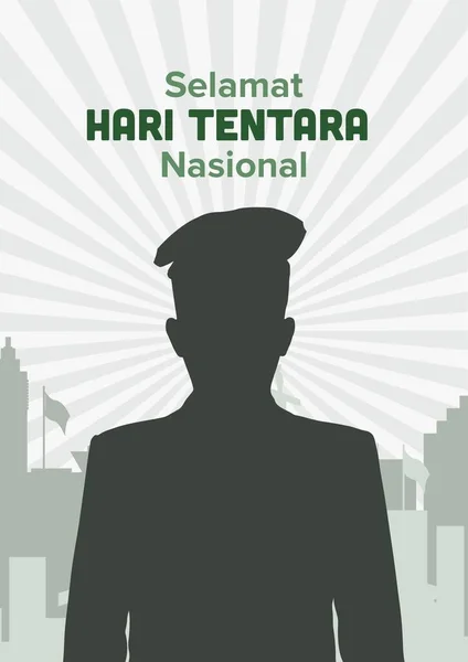 Hari Tentara Nasional Adalah Perayaan Indonesia Pada Hari Tentara Nasional - Stok Vektor