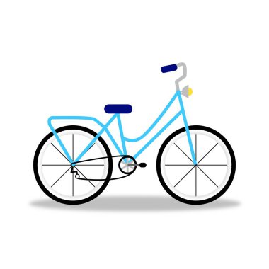 Önünde lamba olan mavi bisiklet. 