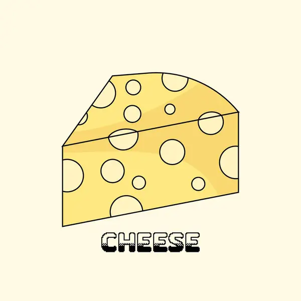 Käse Design Auf Beigem Hintergrund Käsevektorillustration Zeichentrickfilm Käse Kinder Illustration — Stockvektor