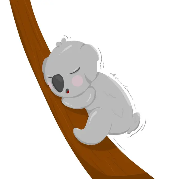 Cute Koala Sleeping Tree Branch — Stock Photo, Image